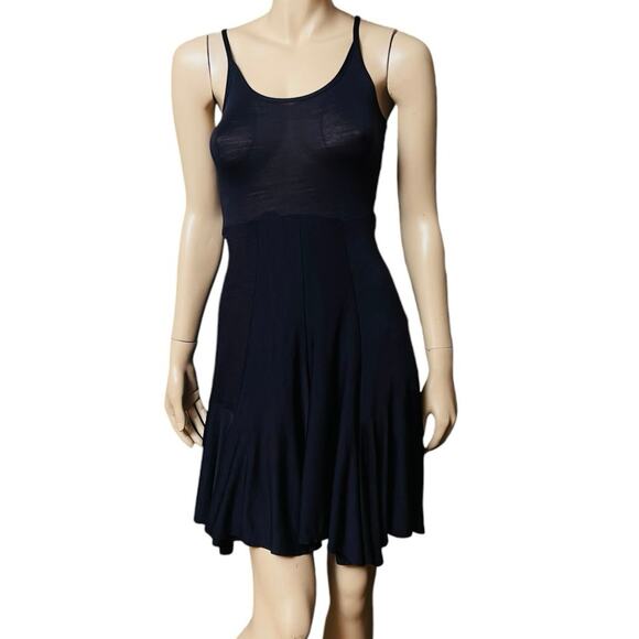 Morgane Le Fay Knit Jersey Mini Flare Skirt Dress Size Small in Dark Purple - Picture 2 of 13